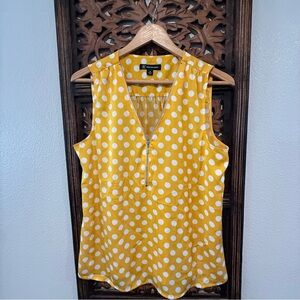 INC International Concepts Yellow Polka Dot Blouse